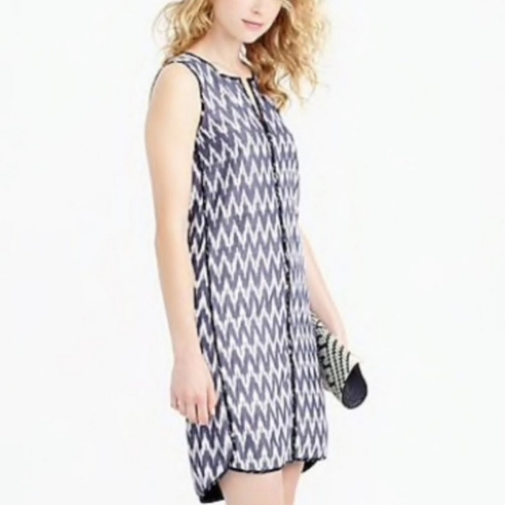 J. Crew sleeveless cotton Ikat shift dress